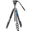 Leofoto - Manba - Treppiede in carbonio per fotocamere - Inclusa Videohead - Capacità di carico di 4kg - Piedini estensibili - Altezza minima da 17,5 cm ad un'altezza massima di 158 cm - LV-284C + BV