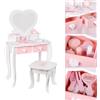 Artudatech Bambine Tavolo Toeletta Specchio Toeletta Per Bambini Giocattolo Scrivania Set.