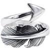 ForFox Anello freccia cupido in argento sterling 925 per uomo donna regolabile taglia