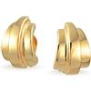 Bling Jewelry Orecchini A Clip A Mezza Cerchio Con Gamberetti Geometrici Per Donne Senza Fori Alle Orecchie Placcati In Oro Giallo Lucido 14K