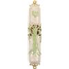 Holibanna Mezuzah Metallo Decorativa con Testo Sacro Ornamento per Porta Simbolo di Protezione e Fede Design Intricato per Ambienti Religiosi e Culturali