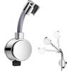 keyuancan Supporto Soffione Doccia, Supporto Doccia, Supporti Docciato 360° Regolabile, Supporti Soffione Docciato Universale con Ventosa, Porta Doccino per Doccetta, Argento
