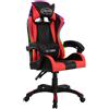 Syfax Sedia da Gaming con Luci a LED RGB Rossa e Nera in Pelle finta