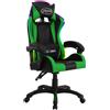 Syfax Sedia da Gaming con Luci a LED RGB Verde e Nera in Pelle finta