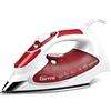 Girmi ST5000 Ferro da Stiro, 2200 W, Piastra acciaio INOX, Colpo vapore 90 g/min, Funzione Auto-pulizia e Anti-sgocciolamento, Super vapore, Bianco/Rosso