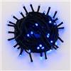 IXTRIMA Catena Luminosa LED, catenaria 10 Metri da esterno, 100 Luci, IP65 Impermeabile e Prolungabile con Effetto Flash, per Natale, Negozi, Balcone (Luce blu - flash, Cavo nero)