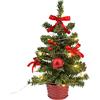Idena 31486 - Albero di Natale decorativo con 20 LED bianco caldo, altezza circa 25 cm, con albero rosso e porta USB, decorazione per il periodo dell'Avvento e Natale