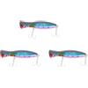 Vjsujehgy 3 Pz Pesca Popper 3D con Ancorette 12 cm 42g Topwater Richiamo Duro Plastica Morbida Isca Artificiale Richiamo di Pesca Affrontare Blu