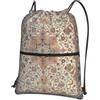 Generic Borsa con Coulisse Fine Persia Tabriz Blue Rust Orange Sportiva Sacche Pieghevole Sacca con Coulisse Leggero per Compleanno Regalino Viaggio