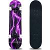 CLYCTIP Skateboard completo, 78 x 20 cm, 8 strati di legno d'acero, cuscinetti a sfera ABEC-11 e ruote 95A, skateboard standard per bambini, adolescenti, adulti e principianti