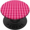 Preposh Hot Pink Gingham Estetica Preppy Girly Moda Trendy PopSockets PopGrip Adesivo
