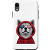 Akita Puppy Lover PS Custodia per iPhone XR Patriot Akita Closeup - Occhiali da sole con bandiera americana