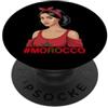 Maghreb Heritage Patriotic Apparel Bandiera del Marocco Disordinato Bun Girl Maroccan Roots PopSockets PopGrip Adesivo