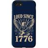 Patriotic USA America Anniversary Pride Custodia per iPhone SE (2020) / 7/8 Forte dal 1776 Patriotic Eagle Guitar Fireworks USA