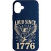 Patriotic USA America Anniversary Pride Custodia per iPhone 16 Plus Forte dal 1776 Patriotic Eagle Guitar Fireworks USA