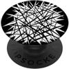 Line Theory Tees and Structured Chaos by Geometria Elettrica Nero Intersecando Linee Su Bianco PopSockets PopGrip Adesivo