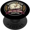 One Chapter More Bookworm Club Reading L Vintage Bookworm Lettura Retro Badge Library Reader Romanzo PopSockets PopGrip Adesivo