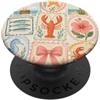 Summer Aesthetic Postage Stamp Collage Vintage francobollo collage costiera spiaggia estate estetica PopSockets PopGrip Adesivo