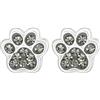 Zenvie Orecchini a perno in argento sterling con zampa e cristalli, 7 mm x 6 mm, in confezione regalo
