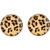 Zenvie Orecchini a perno con stampa a forma di animale leopardo con confezione regalo in argento Sterling - rotondi 8 x 8 mm