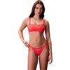 Calvin Klein Donna Slip Bikini Allacciatura Laterale Side Tie con Logo, Rosa (Punch Pink), L