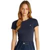 Tommy Jeans Tjw Slim C-Neck Tee Dw0Dw20459, Maglietta a Maniche Corte, Donna, Blu (Dark Night Navy), XXS