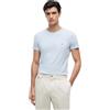 Tommy Hilfiger Uomo T-Shirt Maniche Corte Stretch Slim Fit Tee Scollo Rotondo, Blu (Breezy Blue), XS