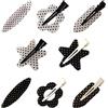 YFTRFR 8 Pezzi Fermagli per Capelli Senza Pieghe, Design Semplice a Pois a Forma di Bianchi e Neri Acrilico per Styling dei Capelli, Lavano il Trucco, Da Indossare Tutti i Giorni(2 Colore)