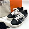 HERMÈS Sneakers HERMES Avantaj in pelle nera con logo H taglia 35 EU (22,5 cm)...