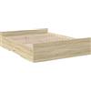 vidaXL Giroletto con cassetti in rovere Sonoma 160x200cm Materiale in legno