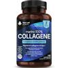 NEW LEAF PRODUCTS Collagene marino puro 100% Tipo 1 1500 mg - Peptidi di collagene idrolizzato potenziati con acido ialuronico e vitamina C, integratori di collagene ad alta efficacia per donne e uomini, 60 compresse
