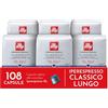 illy, Caffè in Capsule Iperespresso CLASSICO Lungo, 100% Arabica con Note di Fiori d'Arancio e Gelsomino, Gusto Morbido e Retrogusto Dolce, 6 Confezioni da 18 (108 Capsule Totali)