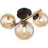 Globo Lampada da soffitto Riha nero con oro 3 luci - 56135-3W