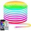 segrass Striscia LED al neon da 15 m, flessibile, con app e telecomando | Diverse modalità, IP65 RGB impermeabile, per camera da letto, interni, sincronizzazione musicale, gioco e bar
