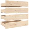vidaXL Cassettoni da Letto 4 pz in Legno Massello di Pino