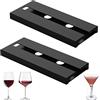 TTBDDM 2 Pezzi Porta Bicchiere da Vino Sospeso, Portabicchieri Sospeso, Vino Bicchiere Rack, Portabicchieri Appendere, Rack per Calici, per Casa, Bar, Cucina, Ristorante (Nero) (Nero)