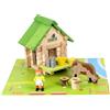 JEUJURA - Le Chalet du Contea - 60 Pezzi - Gioco di costruzione in Legno da 5 Anni - Chalet, Formaggio, Mucca e Accessori - Universo Montagna e Fattoria Giurassiana - Made in France - 8056