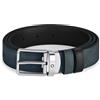 MONTBLANC | PELLETTERIA CINTURA IN PELLE REVERSIBILE NERO E BLU, 221005 30mm