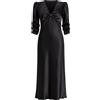 TWINSET Abito midi nero effetto satinato - eleganza essenziale e femminilità contemporanea