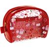 Camomilla Milano Set 2 pz Trousses Make-up Donna, PVC, Collezione Love Peek, Colore Rosso