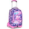 SJ GANG STYLE JAM GANG Trolley Scuola Jack 8 ruote FLUFFY PINK GIRL, Viola, 34 L, Scomponibile, Uso Zaino, Cross-over System, Spallacci a scomparsa, Tasca portaborraccia, Elementari e medie, Bambina