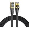 Elfcam - 30 Metri Cavo Ethernet Cat 7, Rotondo RJ45 Cavo di Rete LAN, Ad Alta Velocità Cavo Dati Internet, 6mm Diametro del Cavo 100% Rame, STP, 28 AWG, Nero, 30m