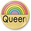 The Peach Fuzz Queer Queen Badge One Size Yellow/Black