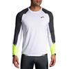 Brooks Run Visible Long Sleeve White/Asphalt/Nightlife