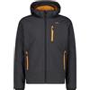 CMP Giacca Uomo in Softshell con Cappuccio Staccabile Antracite/Zucca