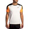 Brooks Run Visible Short Sleeve 2.0 Ecru/Fluoro Flash/Black da Uomo
