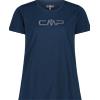 CMP T-shirt girocollo con logo Blue/Gray da Donna