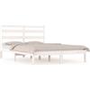 vidaXL Letto in legno massiccio di pino bianco 120x190 cm