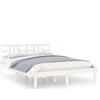 vidaXL Letto in legno massiccio bianco 120x190 cm