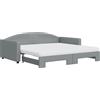 vidaXL Letto da giorno allungabile con materasso grigio chiaro 100x200 cm tessuto